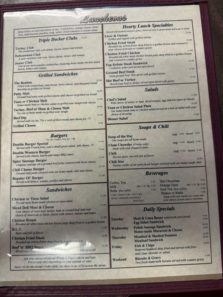 Wendy's Place Menu image 3
